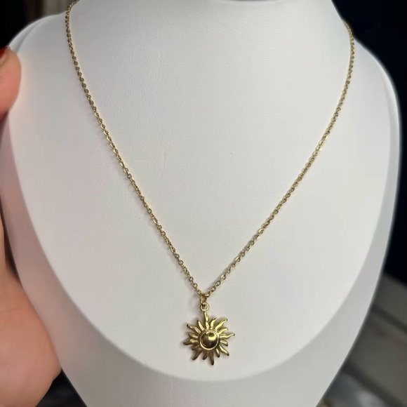 COPY - Stainless Steel Golden Casting Sun Pendant Necklace - Picture 6 of 6